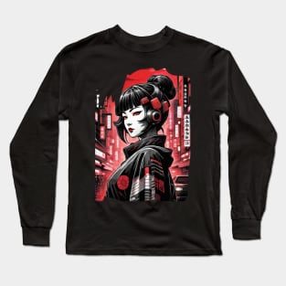 Japanese Style Girl Futuristic Long Sleeve T-Shirt